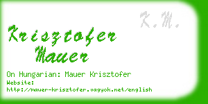 krisztofer mauer business card